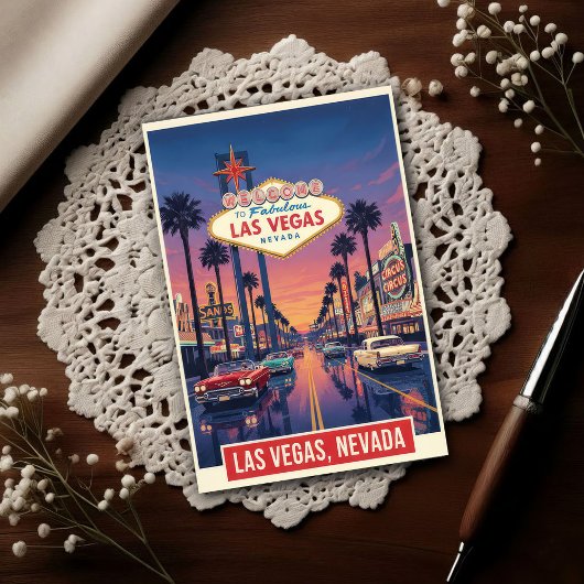 1960s Vintage Las Vegas Travel  Postkarte