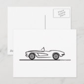 1961 1962 Chevrolet Corvette Postkarte (Vorne/Hinten)