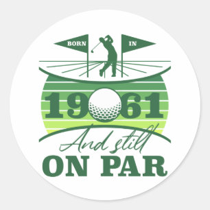 1961 60. Geburtstag Golf Lover Runder Aufkleber