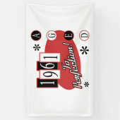 1961 60. Geburtstag Mitte Jahrhundert Moderne Banner (Vertikal)