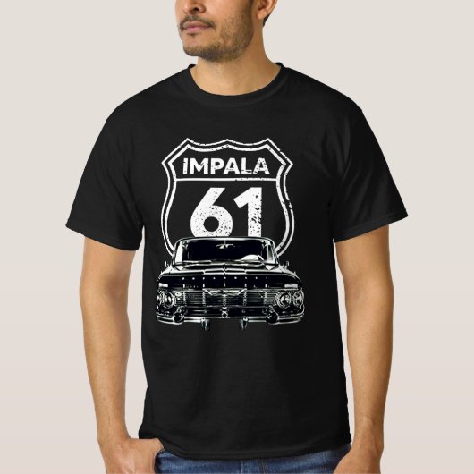 1961 Chevy Impala Front Grill View Silhouette T-Shirt (Vorderseite)