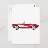 1961 Corvette C1: Candy Apple Finish: Postkarte (Vorne/Hinten)