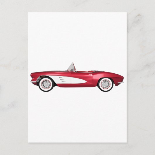 1961 Corvette C1: Candy Apple Finish: Postkarte (Vorderseite)