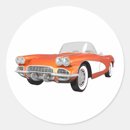 1961 Corvette C1: Orange Finish: Runder Aufkleber (Vorderseite)