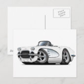 1961 Corvette White Convertible Postkarte (Vorne/Hinten)