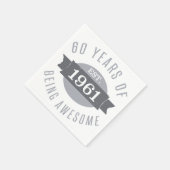 1961 Der sonnige 60. Geburtstag Phantastisch Serviette (Ecke)