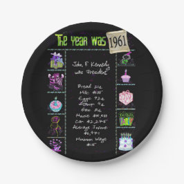 1961 Fun Facts Paper Plate Pappteller