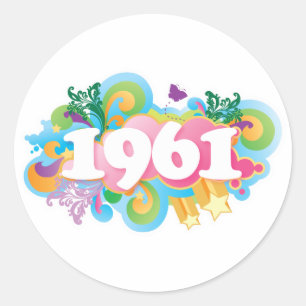 1961 Geschenk für farbenfrohe Stickers