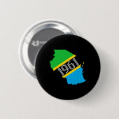1961 Tansania Flag Independence Day Button (Vorne & Hinten)