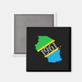 1961 Tansania-Flagge Unabhängigkeitstag Magnet (Vorderseite/Rückseite)