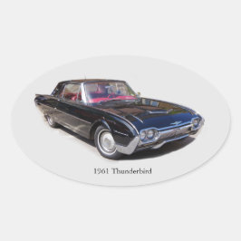 1961 Thunderbird-Aufkleber Ovaler Aufkleber