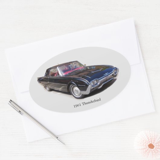 1961 Thunderbird-Aufkleber Ovaler Aufkleber (Umschlag)