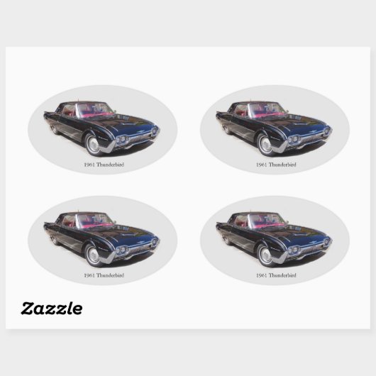 1961 Thunderbird-Aufkleber Ovaler Aufkleber (Blatt)