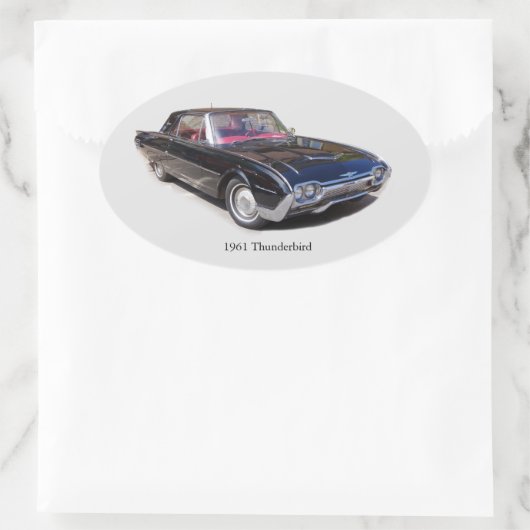 1961 Thunderbird-Aufkleber Ovaler Aufkleber (Tasche)