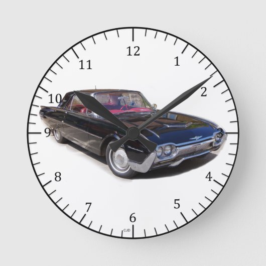 1961 Thunderbird-Uhr Runde Wanduhr (Vorderseite)
