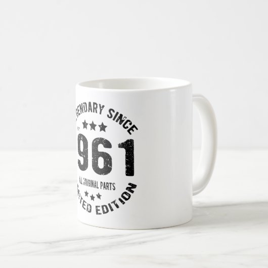 1961 Vintager Geburtstag Kaffeetasse (VorderseiteRechts)