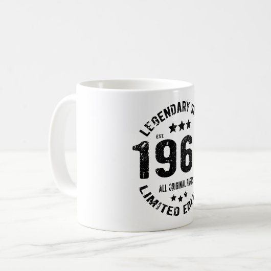 1961 Vintager Geburtstag Kaffeetasse (Vorderseite Links)