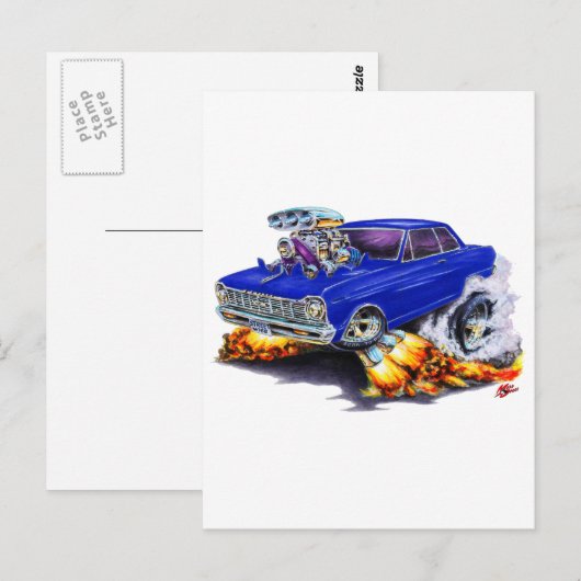 1962-65 Nova Dark Blue Car Postkarte (Vorne/Hinten)