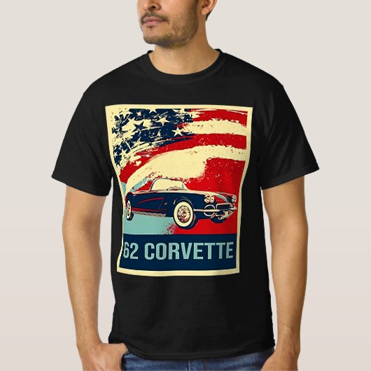 1962 C1 Corvette Pop Art Style T Shirt (Vorderseite)