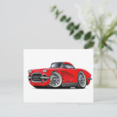 1962 Corvette Red Car Postkarte (Stehend Vorderseite)