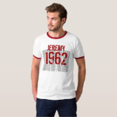 1962 Felsen-Name-Geburtstag T-Shirt (Vorne ganz)