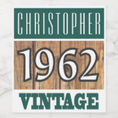 1962 Geburtsjahrgang des Weinetiketts Weinetikett (Einzelnes Label)