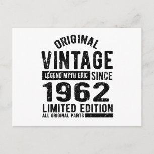 1962 Geburtstag im Vintage-Stil Postkarte