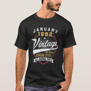 1962 Geburtstagsgeschenke für Männer Januar 60 Jah T-Shirt