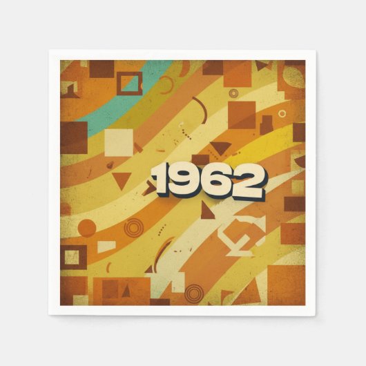 1962 - Retro Vintager 60er Geometric Design - Serviette (Vorderseite)