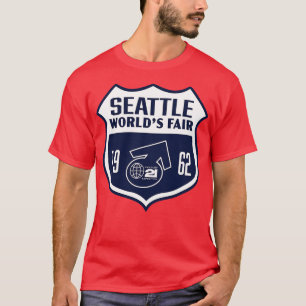 1962 Seattle Worlds Fair Retro Schild Weiß auf Blu T-Shirt