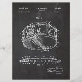 1962 Snare Drum - Patent Draw Menükarte