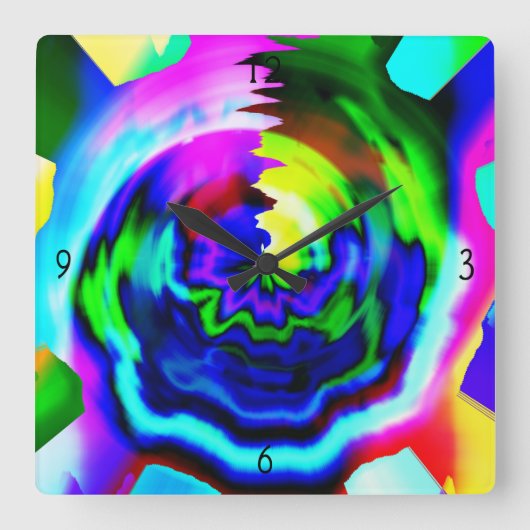 1962 SQUARE WALL CLOCK QUADRATISCHE WANDUHR (Vorderseite)