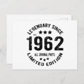 1962 Vintager Geburtstag Postkarte (Vorne/Hinten)