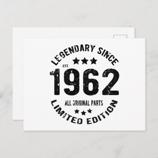 1962 Vintager Geburtstag Postkarte (Vorne/Hinten)