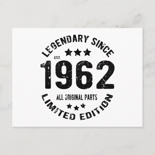 1962 Vintager Geburtstag Postkarte (Vorderseite)