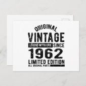 1962 Vintager Geburtstag Postkarte (Vorne/Hinten)