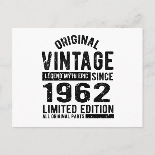 1962 Vintager Geburtstag Postkarte (Vorderseite)