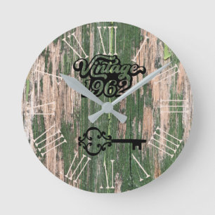 1962 Vintages altes Holz Runduhr Runde Wanduhr