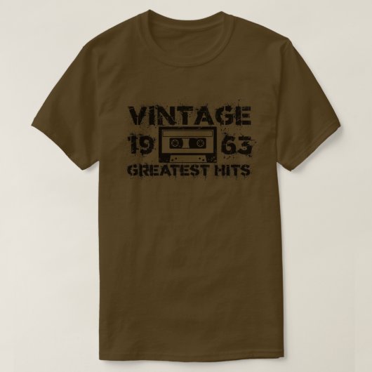 1963 Beste Treffer Vintag Black T-Shirt (Design vorne)