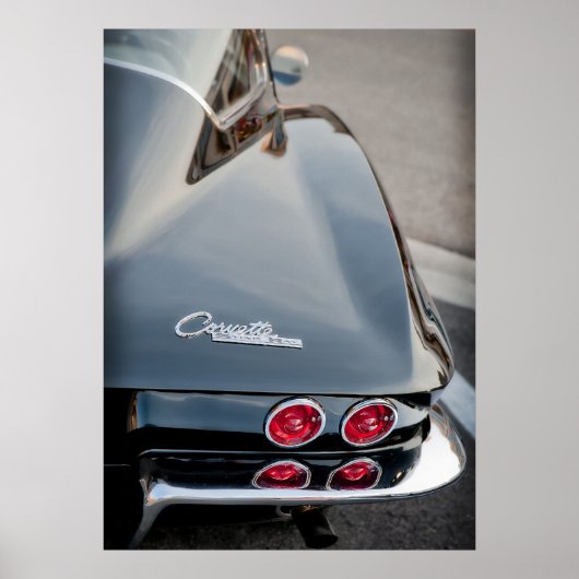 1963 Black Corvette Sting Ray Poster (Vorne)