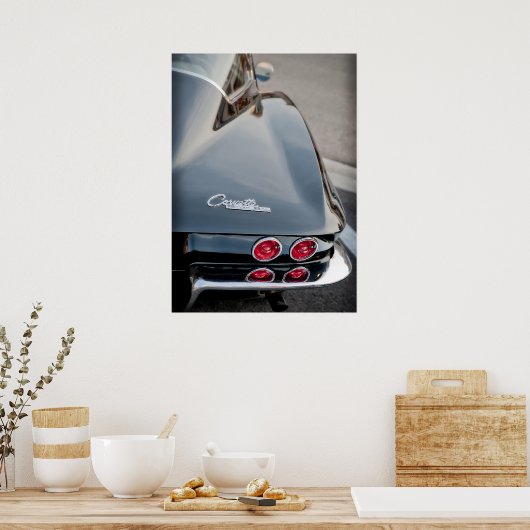 1963 Black Corvette Sting Ray Poster (Küche)
