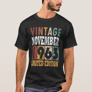 1963 Geboren im November Retro-Idee T-Shirt