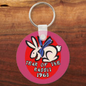 1963 Jahr der Kaninchenbekleidung und -geschenke Schlüsselanhänger (Vorderseite)