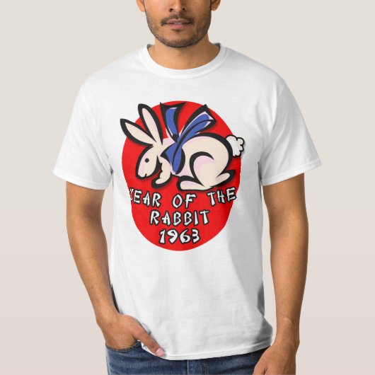 1963-jährig vom Kaninchen-Kleid und den Geschenken T-Shirt (Vorderseite)
