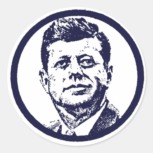 1963 JFK RUNDER AUFKLEBER (Vorderseite)
