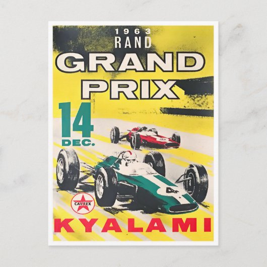 1963 Kyalami Grand Prix Rennen Postkarte (Vorderseite)