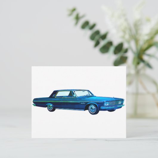 1963 Plymouth Sport Fury Postkarte (Stehend Vorderseite)