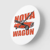 1963 roter Kaugummi II nova wagon longroof Runde Wanduhr (Winkel)