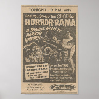 1963 South Carolina Horror Movie Ad Poster