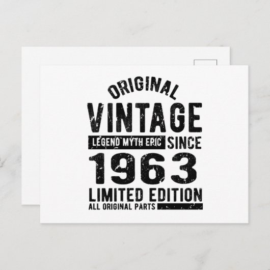 1963 Vintager Geburtstag Postkarte (Vorne/Hinten)